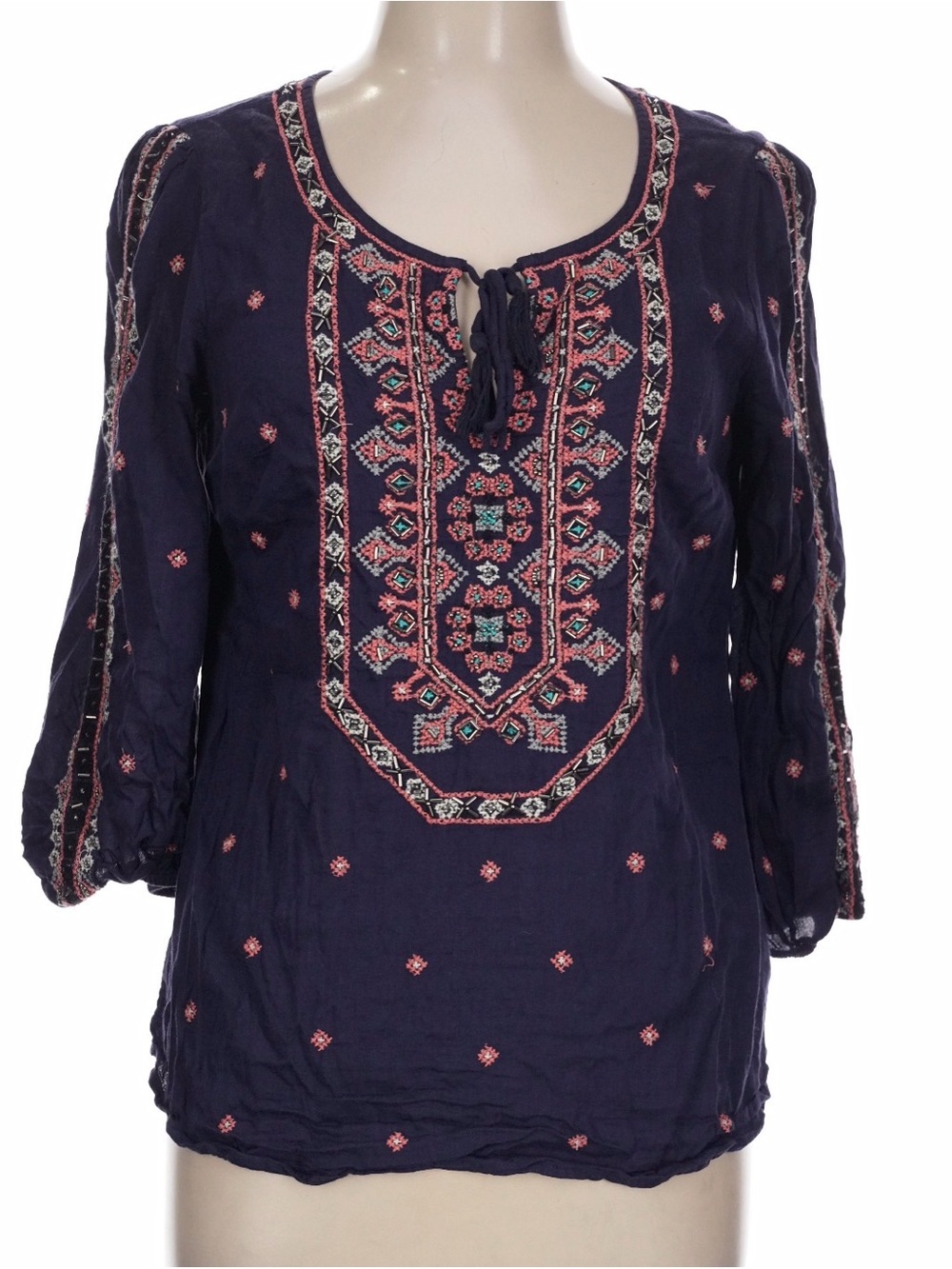 **ISO**Agonda Tunic" Navy Blue Embroidery by Vanessa Virginia  14 DO NOT BUY